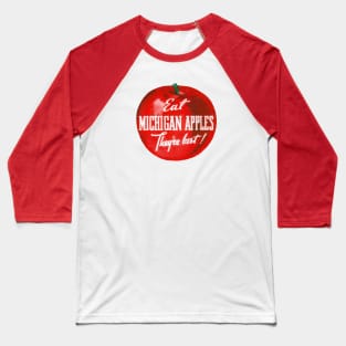 1940s Eat Michigan Apples Baseball T-Shirt